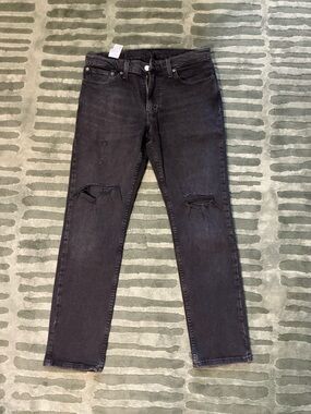 Levi's 511 Slim Black Washed Distressed Jeans